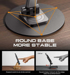 Universal Mobile Phone Holder for Car & Desk – 360° Rotating Aluminum Stand with Strong Suction Grip