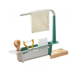 Sink Storage Rack Adjustable Expandable Kitchen Sink Organizer with Towel Bar and Drain Basket